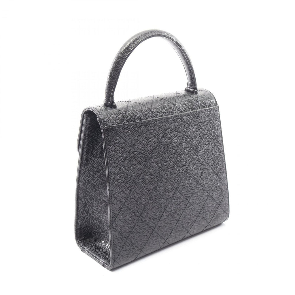 Chanel Handbag 2.55 Quilted Top Handle Black Calf Bag — view 2
