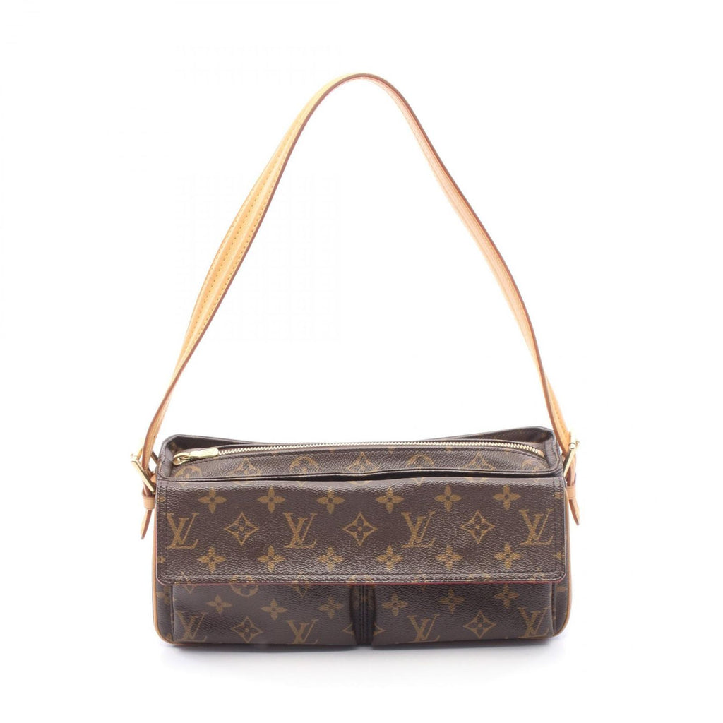 Louis Vuitton Shoulder Bag Viva City MM Canvas Leather