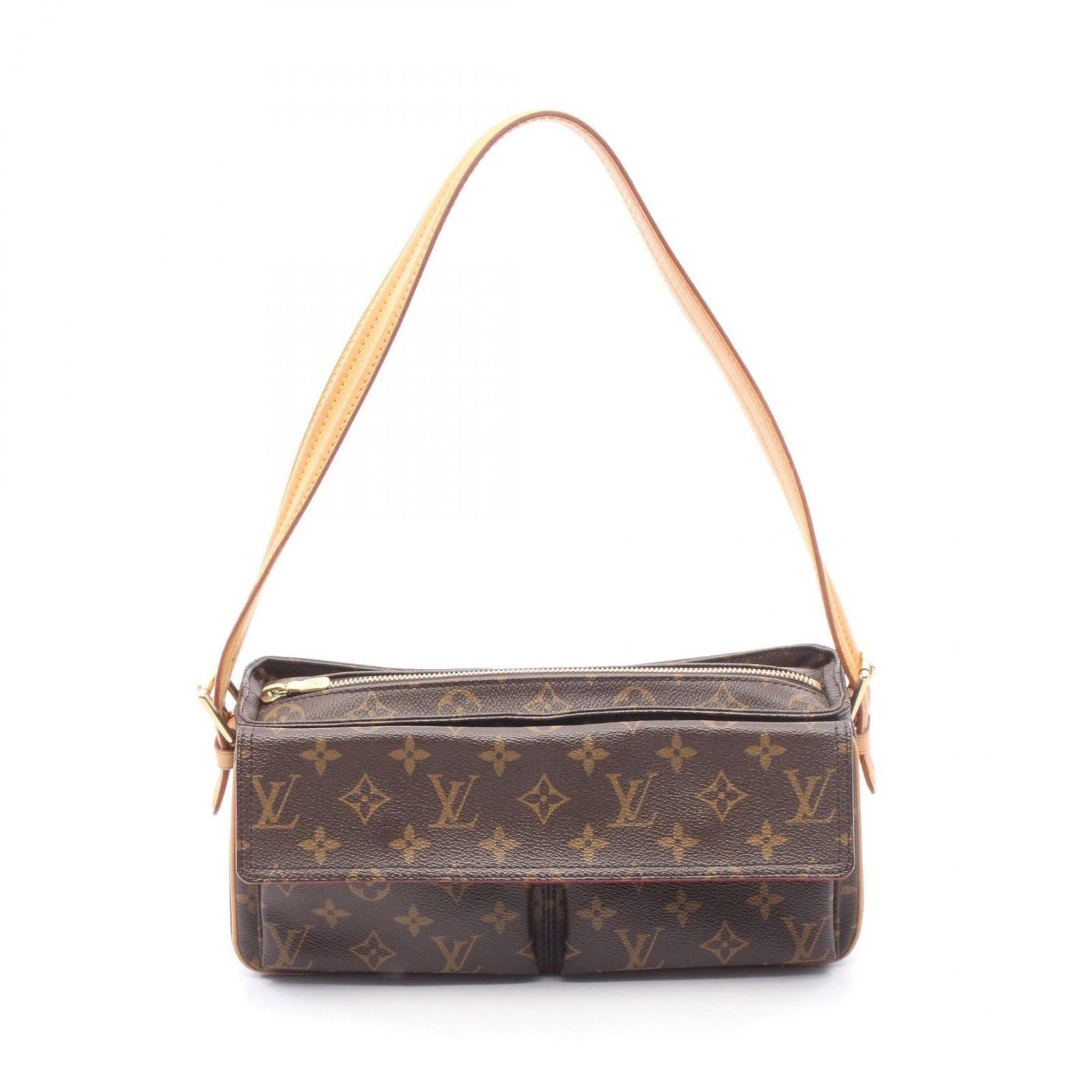 Louis Vuitton Shoulder Bag Viva City MM Canvas Leather