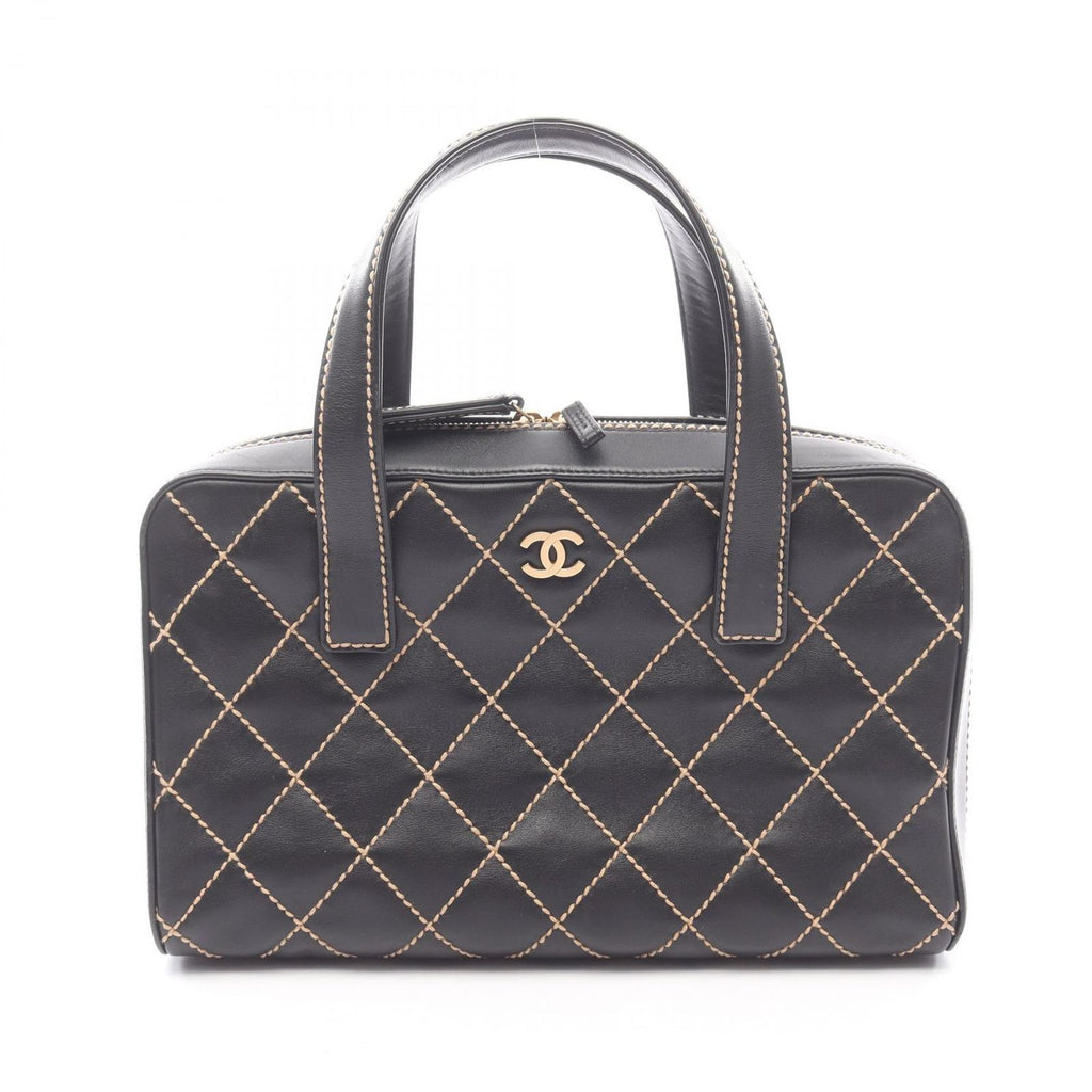 Chanel Handbag Wild Stitch Black Leather