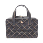 Chanel Handbag Wild Stitch Black Leather
