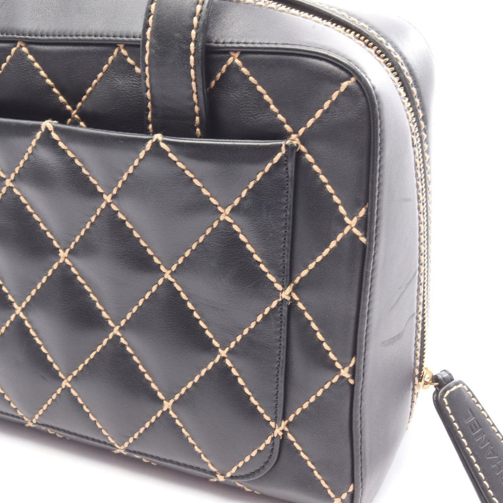 Chanel Handbag Wild Stitch Black Leather — view 7