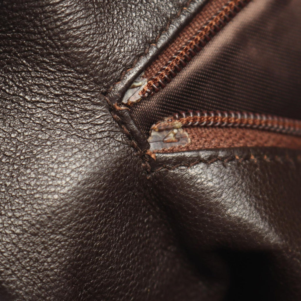 Chanel Shoulder Bag Quilted Brown Caviar Leather Fringe Chain — view 6