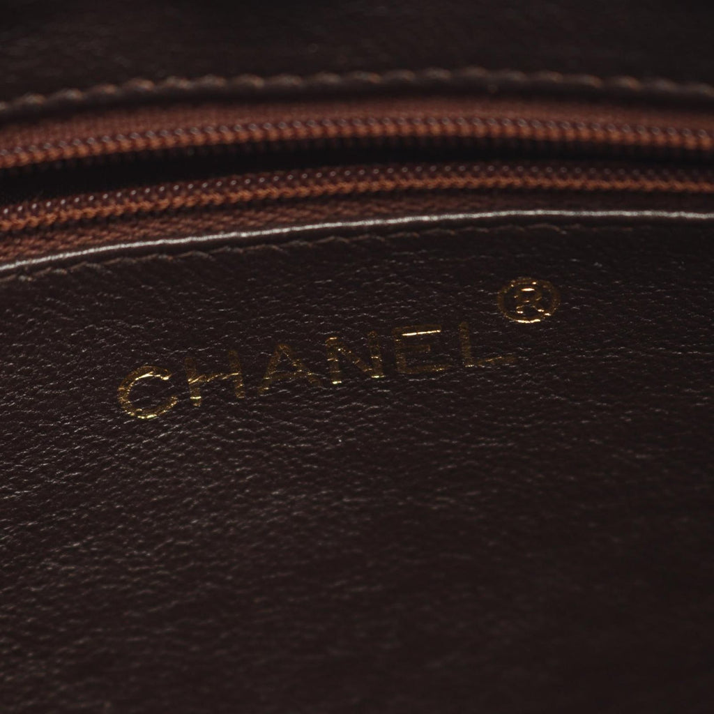 Chanel Shoulder Bag Quilted Brown Caviar Leather Fringe Chain — view 4