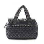 Chanel Coco Cocoon Black Nylon Leather Boston Bag