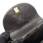 Chanel Backpack Quilted Black Lambskin Double Turnlock Chain — view 6