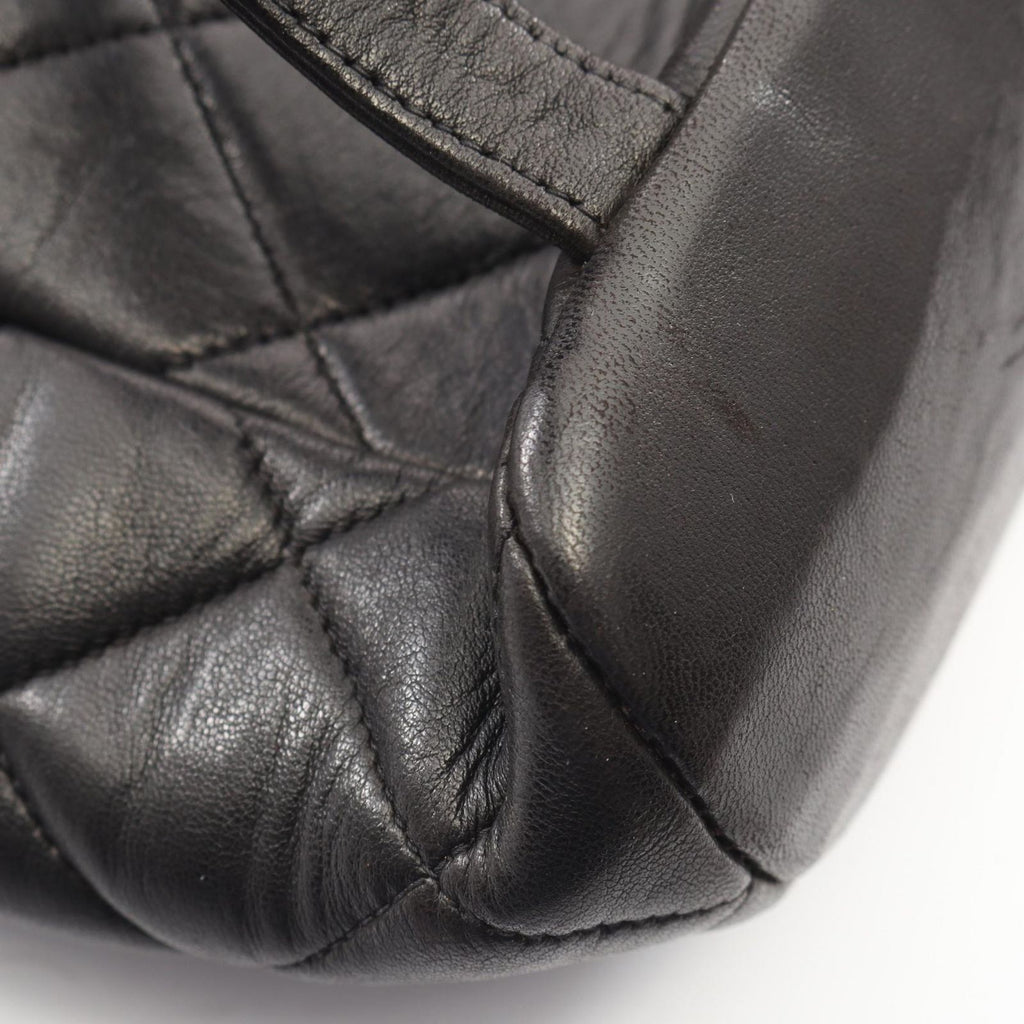Chanel Backpack Quilted Black Lambskin Double Turnlock Chain — view 9