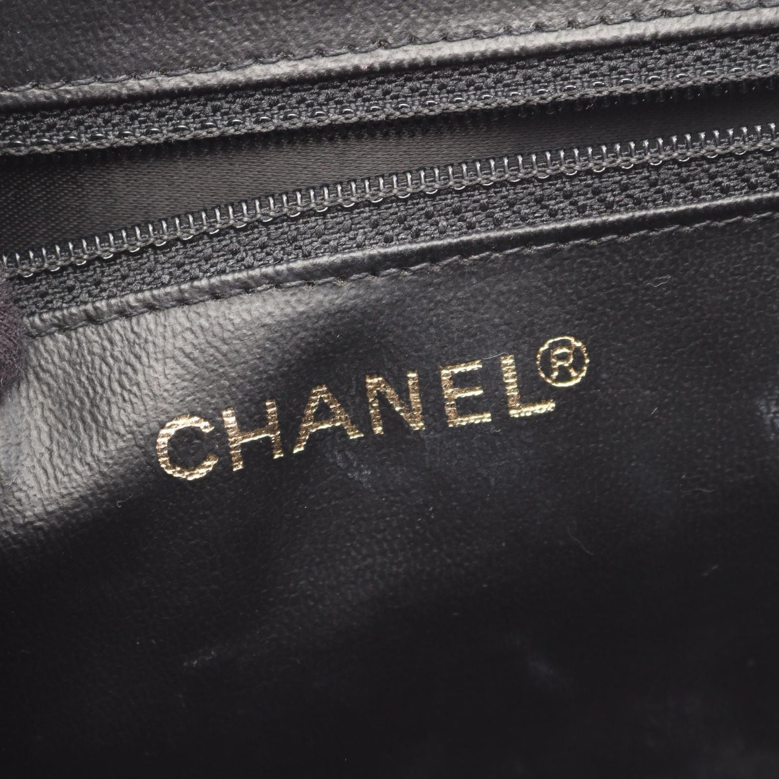Chanel Handbag CC Logo 2-Way Black Caviar Leather Vanity Chain — view 4