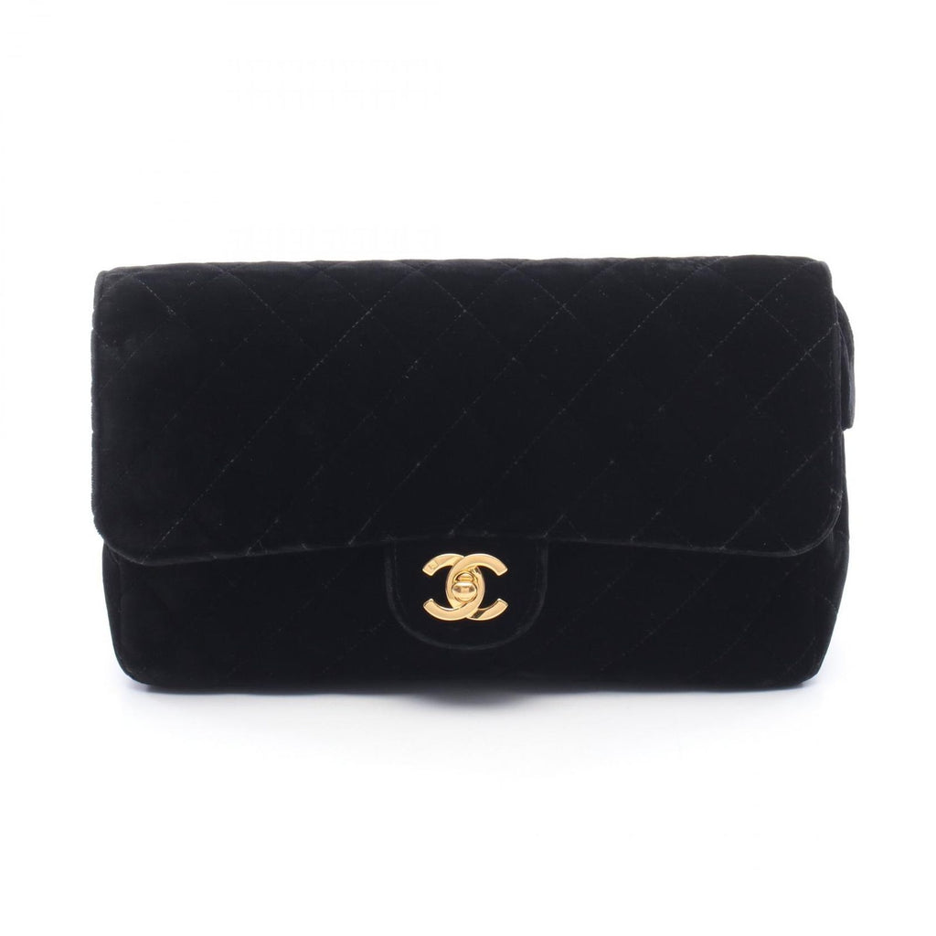 Chanel Backpack Quilted Black Fabric