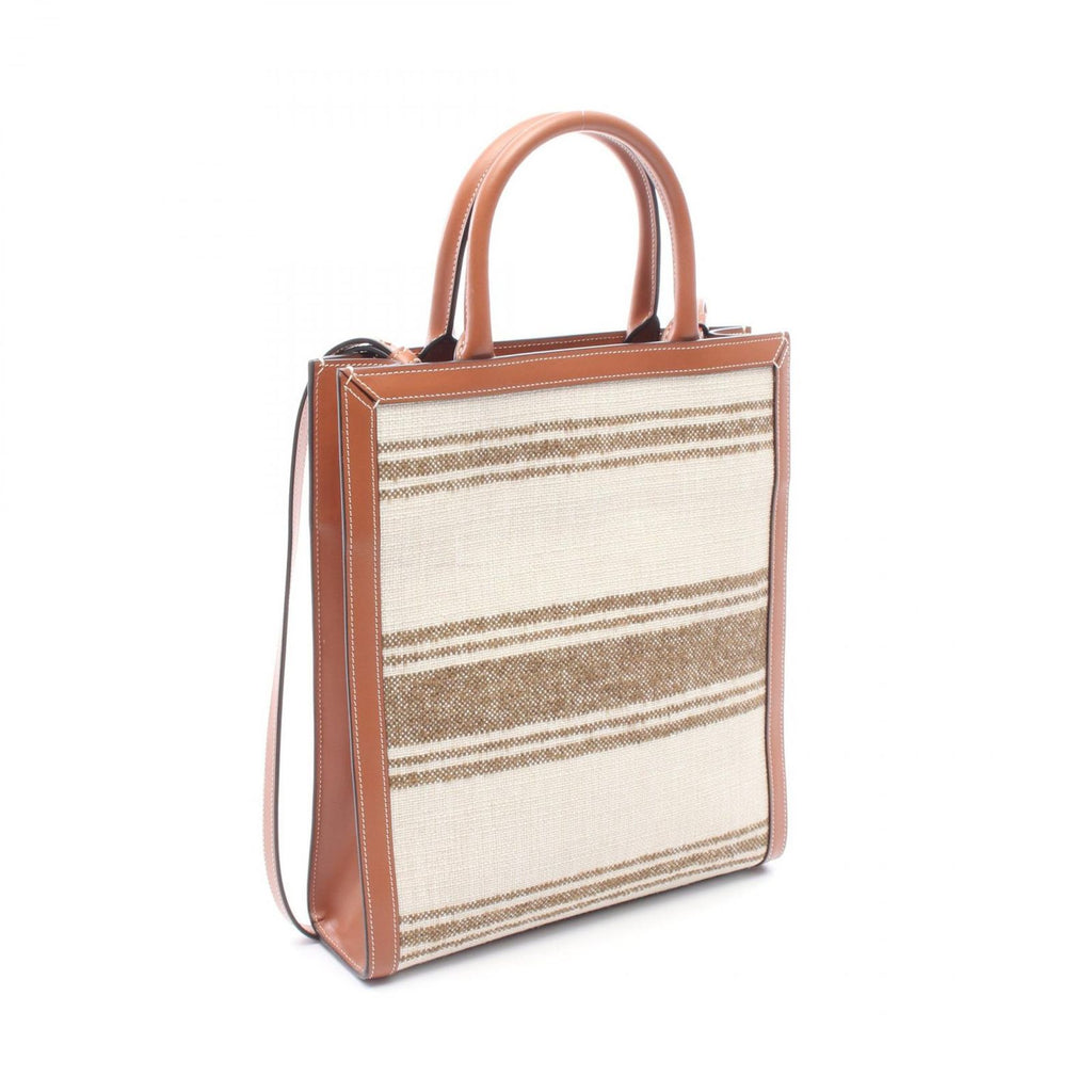 Celine Tote Small Vertical Cover 2-Way Natural Brown Canvas Leather — view 2