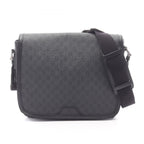 Gucci Shoulder Bag GG Supreme Black Canvas Leather