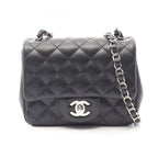 Chanel Shoulder Bag Mini Quilted Black Lambskin Chain