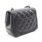 Chanel Shoulder Bag Mini Quilted Black Lambskin Chain — view 2