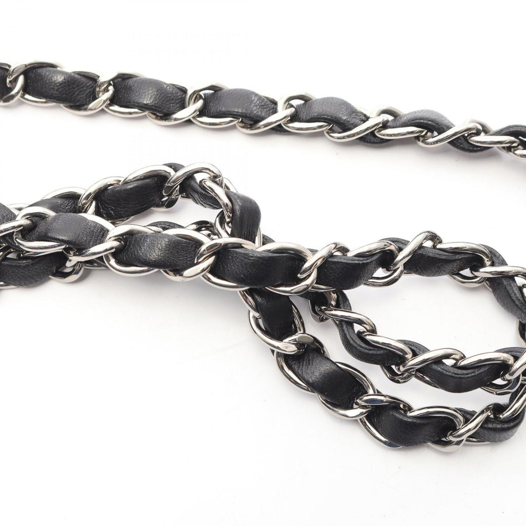 Chanel Shoulder Bag Mini Quilted Black Lambskin Chain — view 9