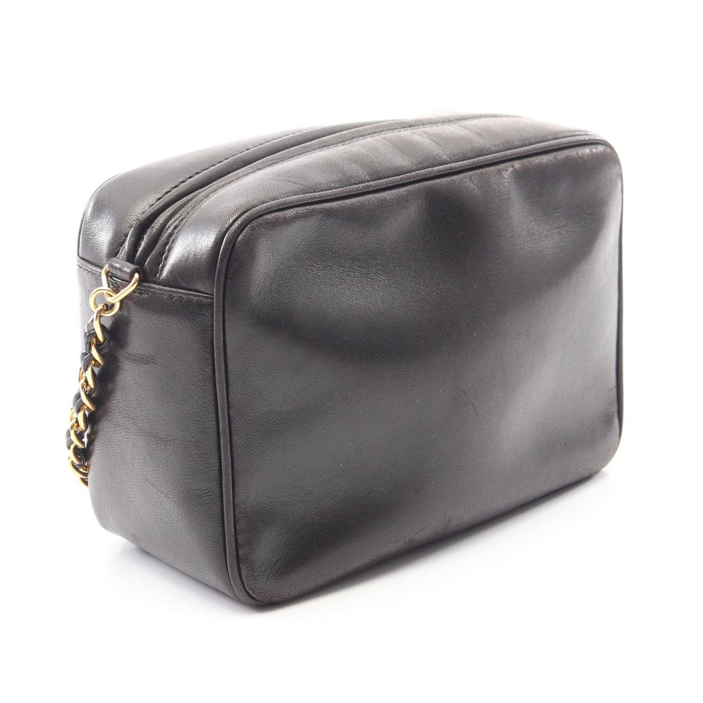 Chanel Shoulder Bag Triple CC Logo Tassel Black Lambskin Coco Fringe Mini Chain — view 2