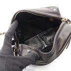Chanel Shoulder Bag Triple CC Logo Tassel Black Lambskin Coco Fringe Mini Chain — view 3