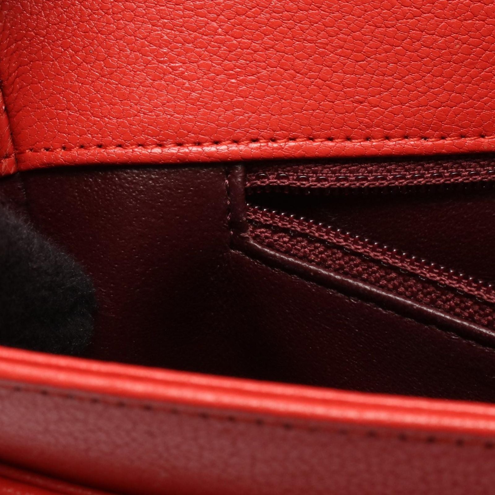 Chanel Shoulder Bag Mademoiselle Red Leather Chain — view 6