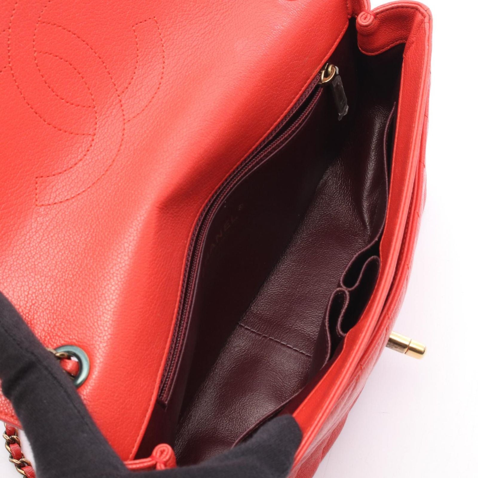 Chanel Shoulder Bag Mademoiselle Red Leather Chain — view 3