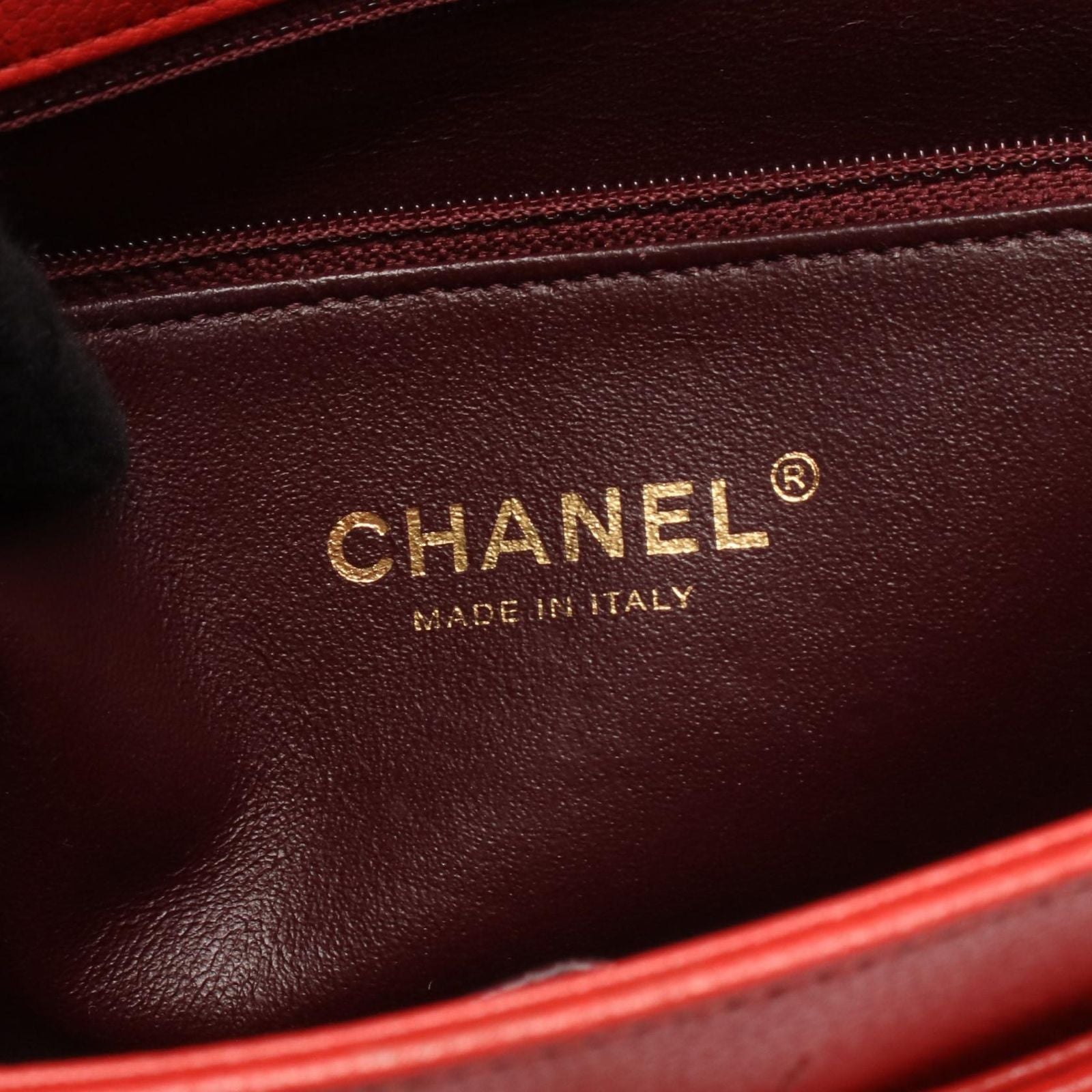 Chanel Shoulder Bag Mademoiselle Red Leather Chain — view 4