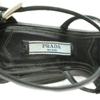 Prada Sandals Strap Wedge Sole Leather 35.5 Black — view 7