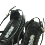 Prada Sandals Strap Wedge Sole Leather 35.5 Black — view 4