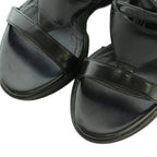 Prada Sandals Strap Wedge Sole Leather 35.5 Black — view 3