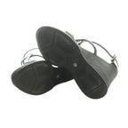 Prada Sandals Strap Wedge Sole Leather 35.5 Black — view 6