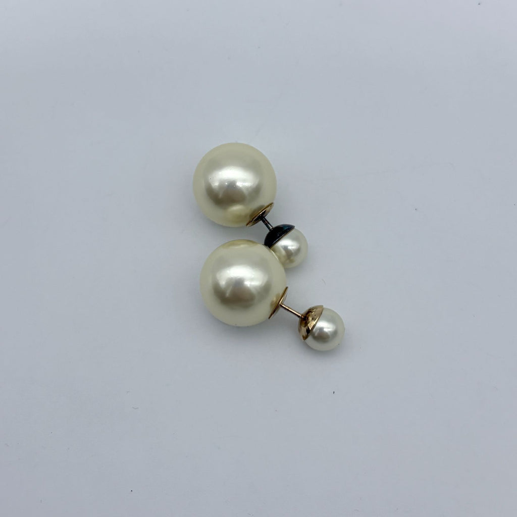 Dior Tribales Tribal Earrings Gold Costume Pearl — view 3