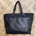 Chanel Paris Biarritz Tote Black CC Logo Business Travel