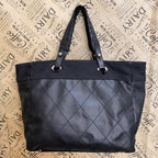 Chanel Paris Biarritz Tote Black CC Logo Business Travel — view 2