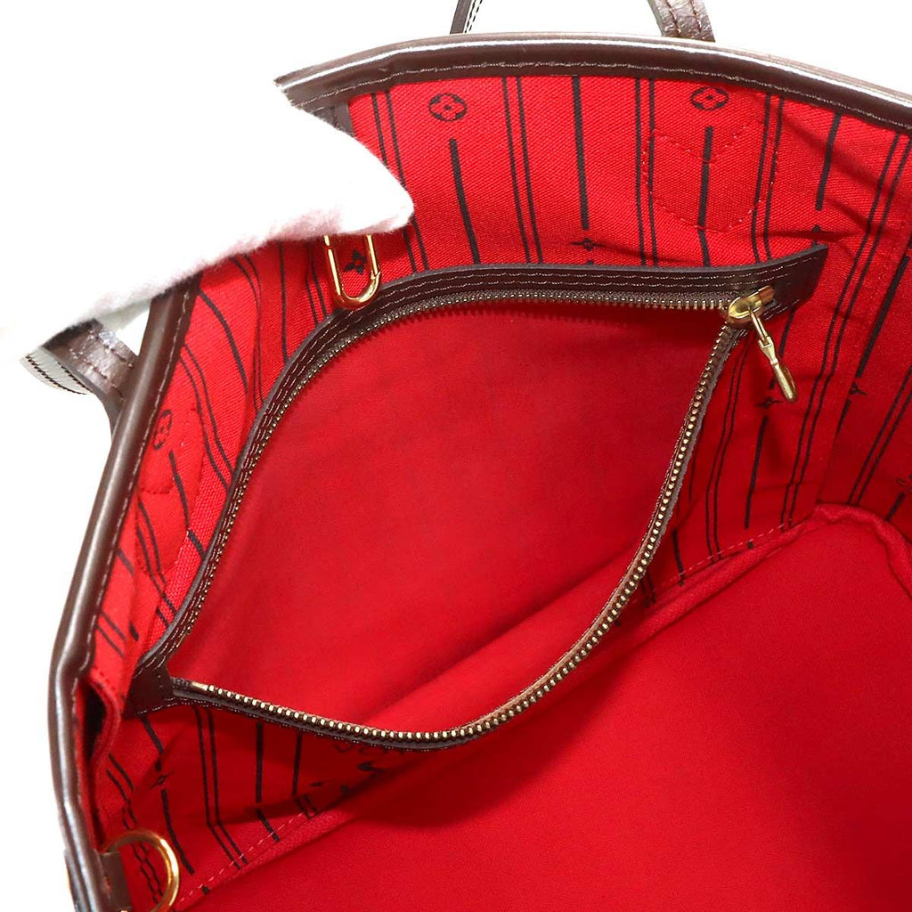 Louis Vuitton Damier Neverfull MM Tote Ebene Cerise Brown — view 8