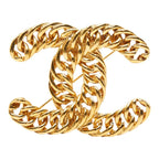 Chanel CC Logo Brooch Gold Plated