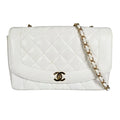 Chanel Shoulder Bag Diana 25 Chain Crossbody CC Logo White