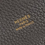 Hermes White Bus GM Tote Fjord Chocolat Chocolate Brown Gold Handbag — view 8