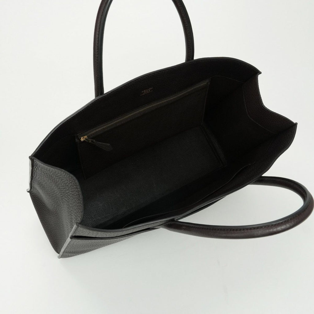 Hermes White Bus GM Tote Fjord Chocolat Chocolate Brown Gold Handbag — view 6