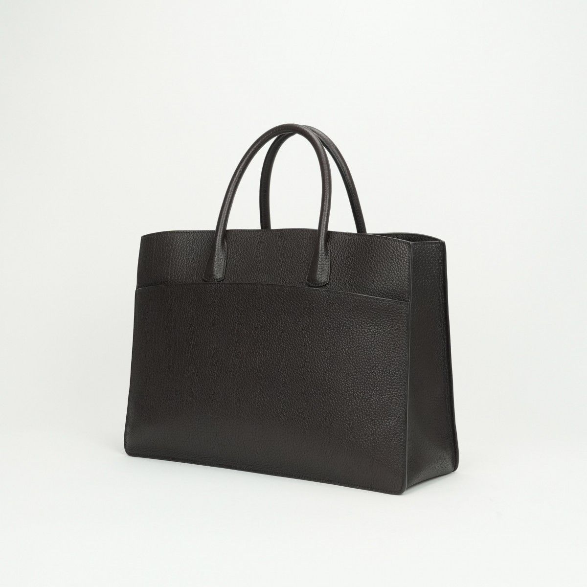 Hermes White Bus GM Tote Fjord Chocolat Chocolate Brown Gold Handbag — view 2