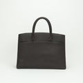 Hermes White Bus GM Tote Fjord Chocolat Chocolate Brown Gold Handbag