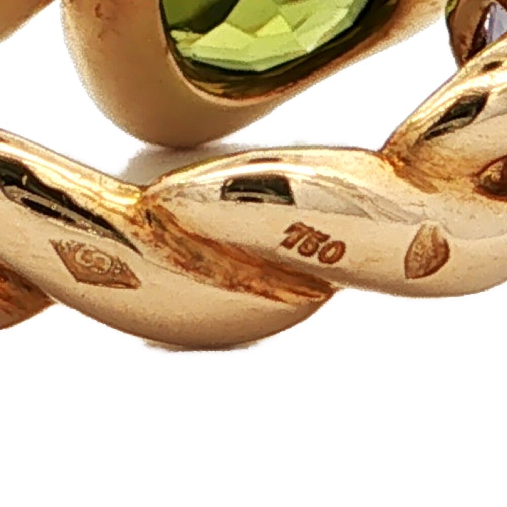 Chanel Clover Peridot Tanzanite Ring 18k Yellow Gold — view 5