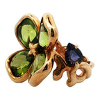 Chanel Clover Peridot Tanzanite Ring 18k Yellow Gold — view 3