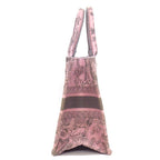 Dior Tote Book Small Pink Gray Toile de Jouy Sauvage Embroidery — view 3