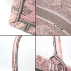 Dior Tote Book Small Pink Gray Toile de Jouy Sauvage Embroidery — view 7