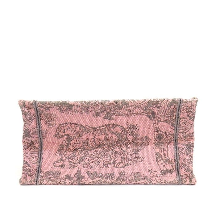Dior Tote Book Small Pink Gray Toile de Jouy Sauvage Embroidery — view 4