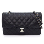 Chanel Shoulder Bag 11.12 Classic Quilted 25 Black Bordeaux Lambskin
