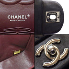 Chanel Shoulder Bag 11.12 Classic Quilted 25 Black Bordeaux Lambskin
