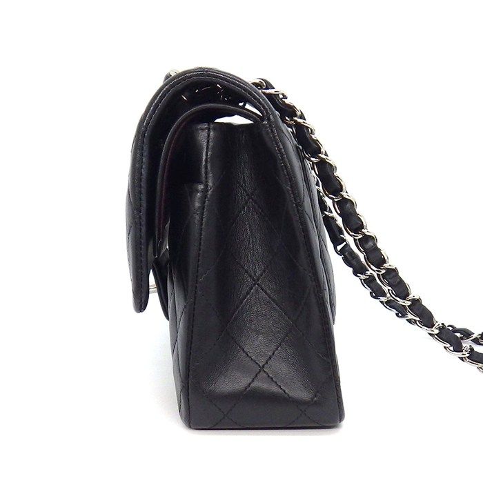 Chanel Shoulder Bag 11.12 Classic Quilted 25 Black Bordeaux Lambskin