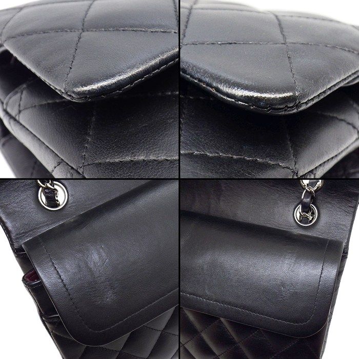 Chanel Shoulder Bag 11.12 Classic Quilted 25 Black Bordeaux Lambskin