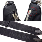 Prada Shoulder Bag Re Edition Re-Nylon Black Red Recycled Polyamide Saffiano — view 9