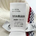 Dior Alpes Wool Cashmere Star Logo Hat Knit Cap White Navy — view 9