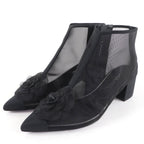Chanel CC Logo Camellia Mesh Boot