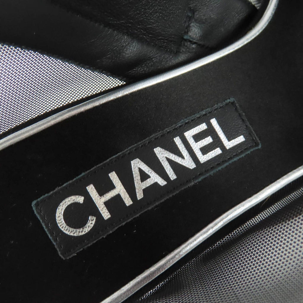 Chanel CC Logo Camellia Mesh Boot — view 9